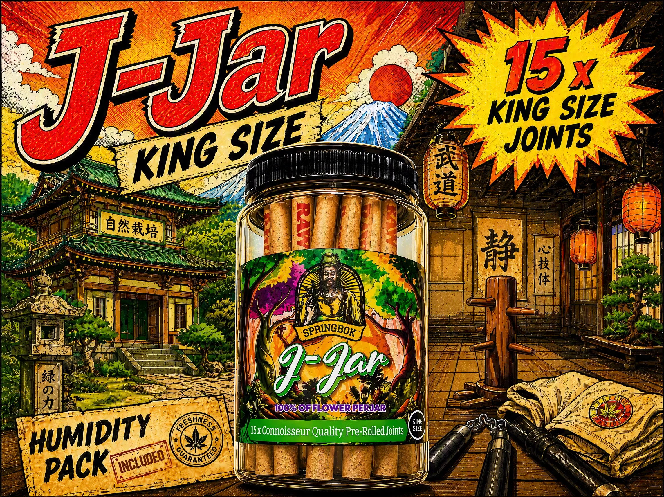 J-Jar 15 pack king size pre-rolls with humidity pack