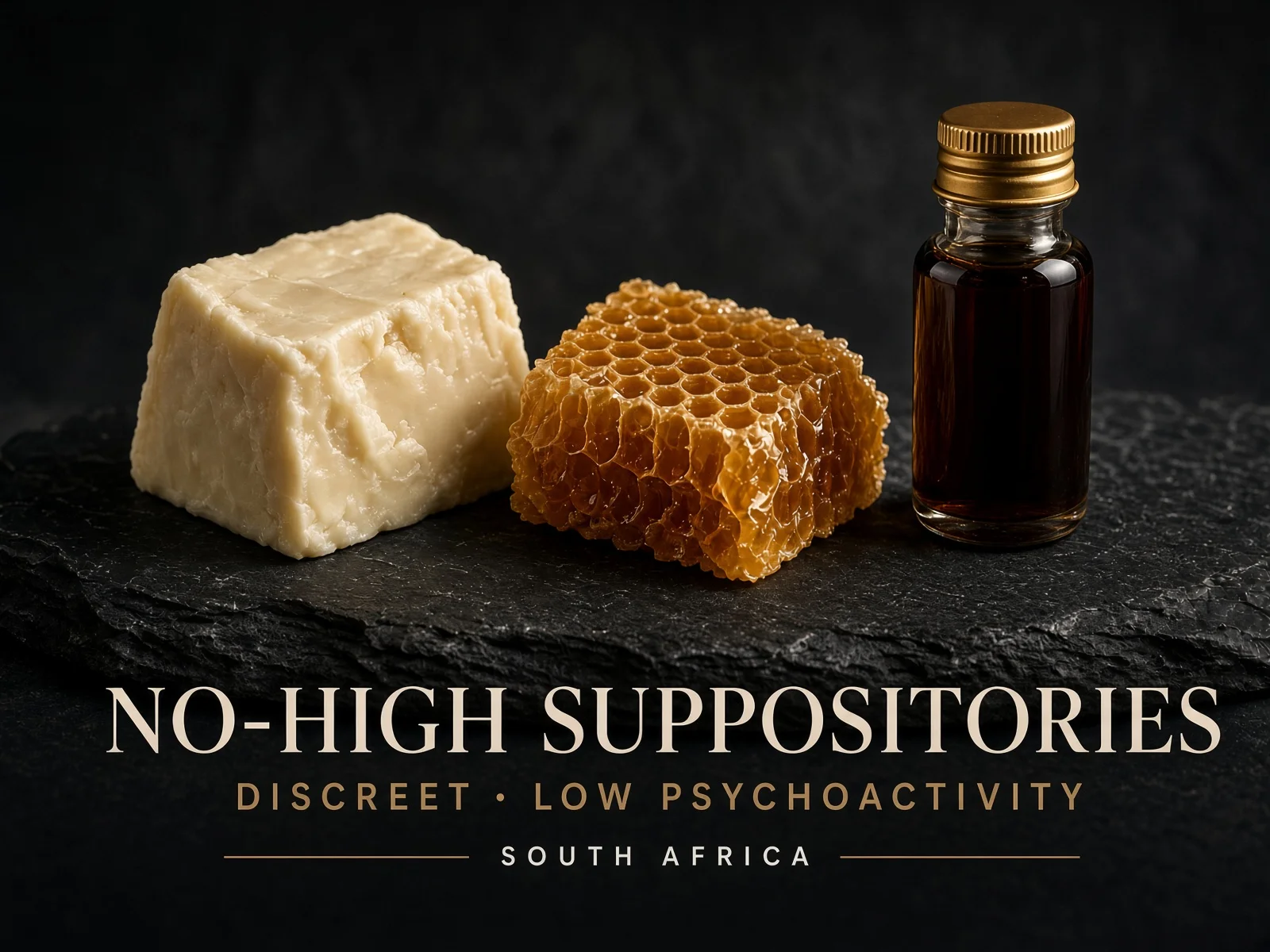 No-high cannabis suppositories South Africa — cocoa butter beeswax and full-spectrum FECO