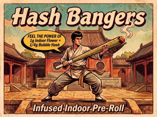 Hash Bangers infused indoor pre roll with bubble hash Springbok Society