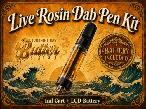 Live rosin dab pen kit — 1ml cart and LCD battery