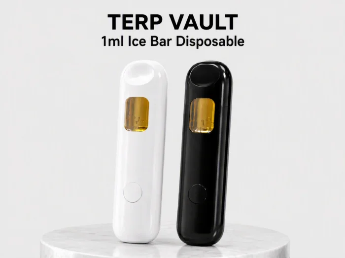 Terp Vault 1ml Ice Bar weed pen vape on pedestal