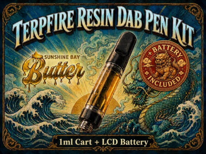 TerpFire resin dab pen kit — 1ml cart and LCD battery